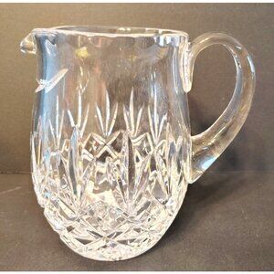 Ceska Crystal Glass Drink Pitcher Diamond Cut? Elegant 5", Vase Table Decor
